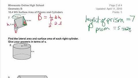 Geometry:  Surface Area of Prisms and Cylinders Help_ Video