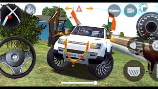 Indian car simulator 3D DJ songs Gameplay defender white 🤍  screenshot 4