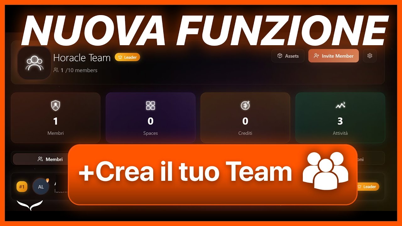 Crea il tuo Team su Horacle.ai | Nuova Funzione (imperdibile)
