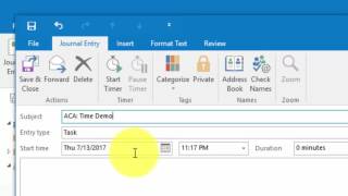 Where to Find the Task Timer in Outlook 2013 & 2016