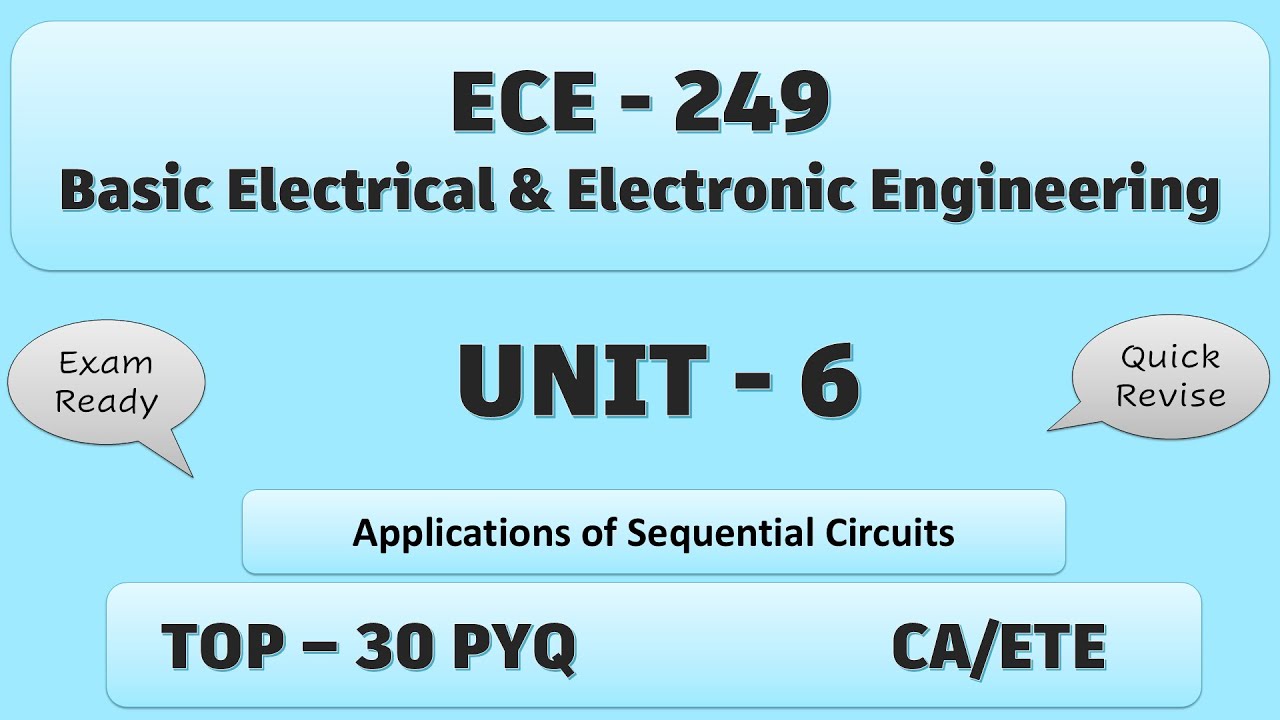 ECE 249 | UNIT- 6 | Basic Electrical Engineering | CA & ETE practice ...