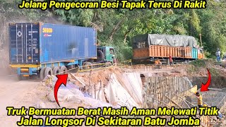 Besi Tapak Terus Di Rakit Jelang Pengecoran || Truk Bermuatan Berat Masih Aman Melintas Saat Ini
