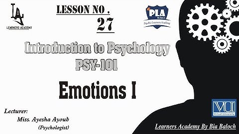 Introduction to Psychology –PSY101 VU Urdu | Lecture No.27 | Learners Academy By Bia Baloch