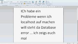 Localhost Database Error