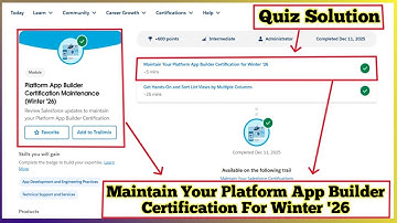 Maintain Your Platform App Builder Certification for Winter ‘26 | Platform App Builder Certification