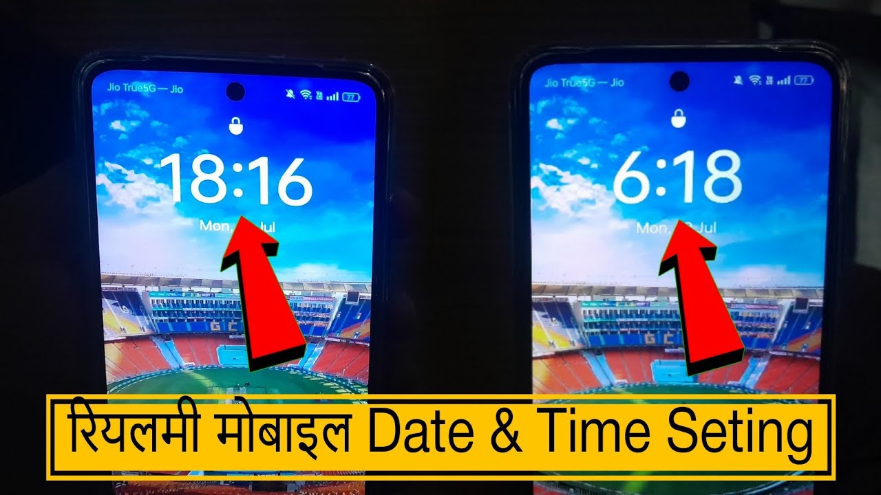 Realme mobile date and time setting youtube