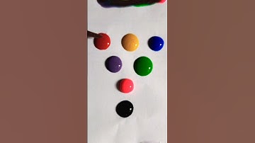 ✨️🌈 🎨  Color Drops Meet Brush 🟥🟧🟦🟪🟩⬛️🟫 | Relaxing Acrylic Mix #shorts #asmr #relaxing #colors