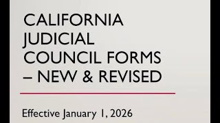 Always Use Current Judicial Council Forms with this Guide