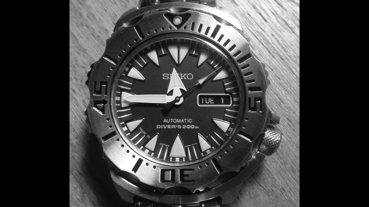 Seiko Black Monster Review - SRP307J1 - YouTube