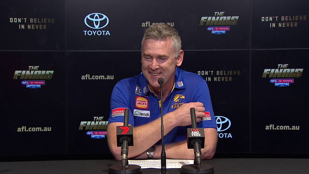 coast guard reserve Simpson post-match v Bombers