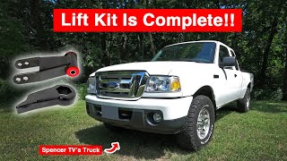 The Ranger Is Lifted & Perfectly Level | Adjustable Rear Shackle Install | Spencer TV's Ford Ranger