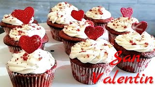 Suaves y esponjosos!! Decóralos para el día del amor y la amistad y regálalos**Cupcakes"Red Velvet"