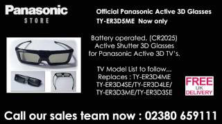 PANASONIC-Compatible 3ACTIVE 3D Glasses. Rechargeable. MEGA-PACK TYER3D4ME / TY-ER3D5MA Panasonic 3D Glasses for CX802, CX400, Panasonic Viera 3D Television.