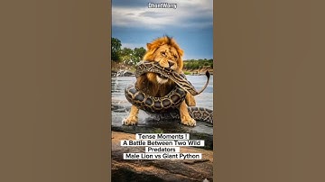 Tense Moments !A Battle Between Two Wild Predators Male Lion vs Giant Python.