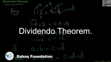 Dividendo Theorem., Math Lecture | Sabaq.pk