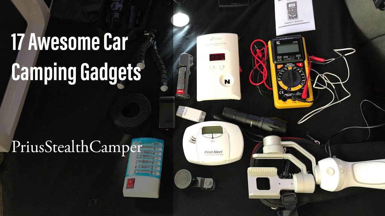 Car Camping Gadgets: Safety, Filming Gimble (Prius Stealth Camper) Van  Vanlife 