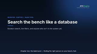 ATS Engine - Recruiter - Search Your Bench Like a Database - Real Boolean screenshot 1