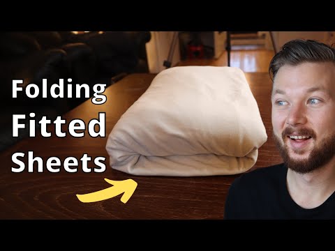 How to Fold Fitted Sheets (With ELASTIC BAND All Around)