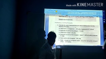 2nd sem Bcom AFA Consignment a/c valuation of closing stock prb num 1, 2, 3, 4