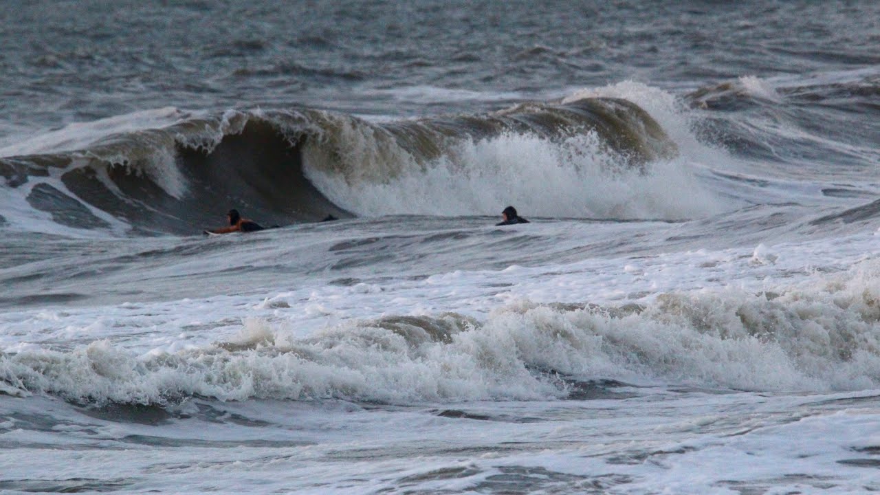 Scheveningen Surf Evening with Strong Rip Currents!!! (Raw) - YouTube