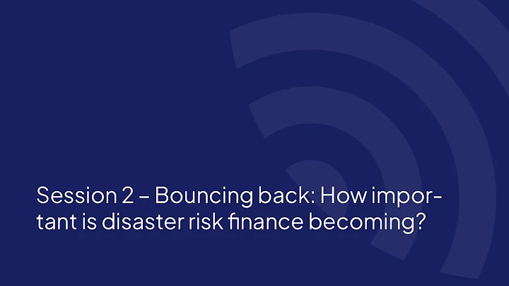 Session 2 – Bouncing back: How important is disaster risk finance becoming?