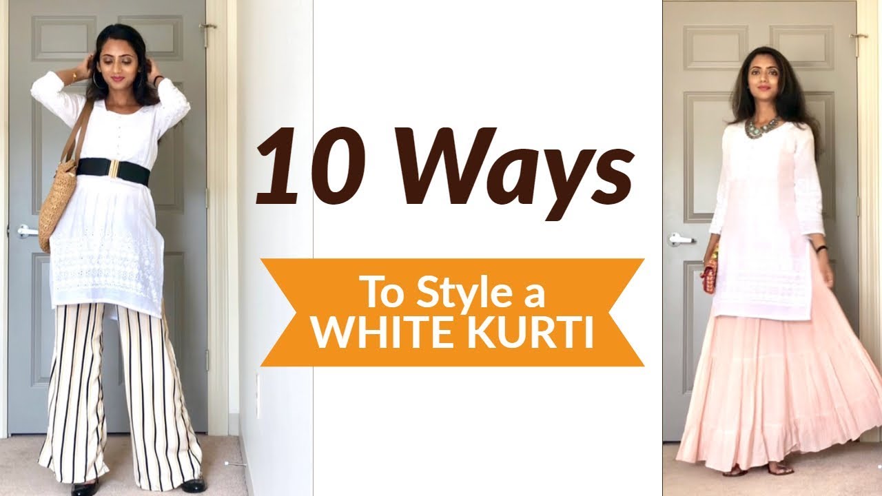 One white kurti 20 looks | Create many looks with one white kurti@fashionfusions  #stylewhitekurta - YouTube