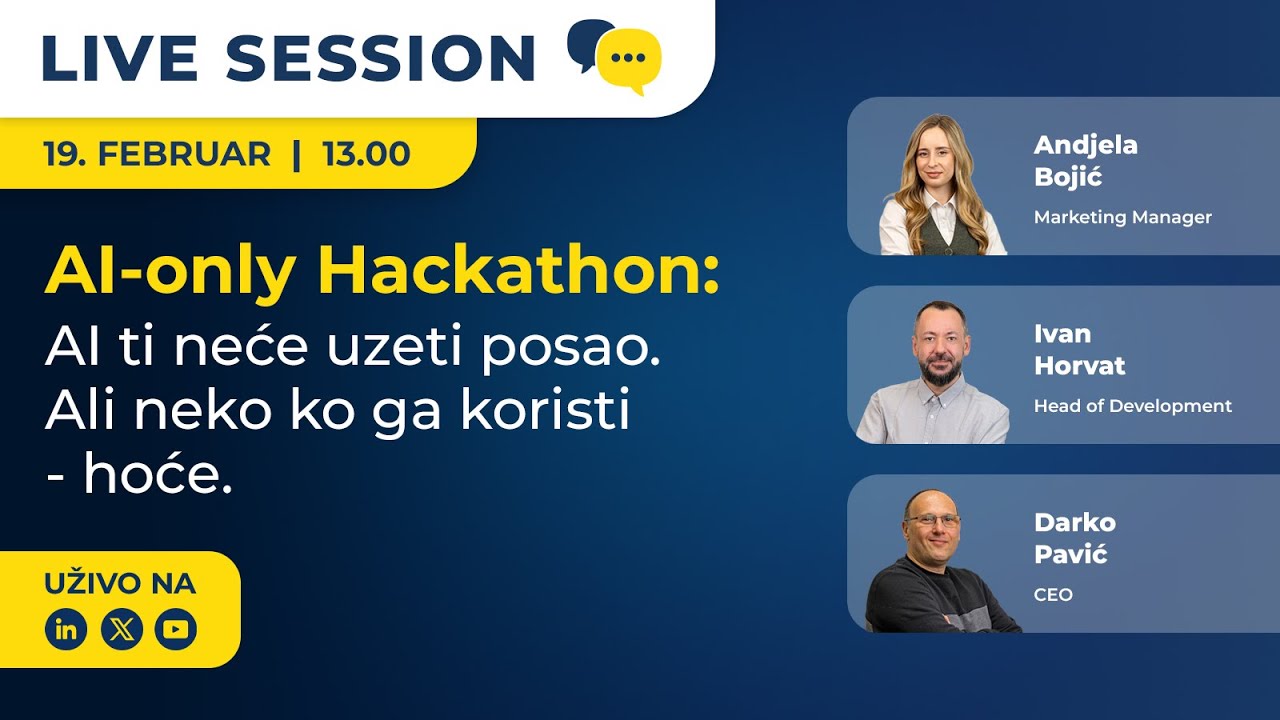 AI-only Hackaton: AI ti neće uzeti posao. Ali neko ko ga koristi - hoće.