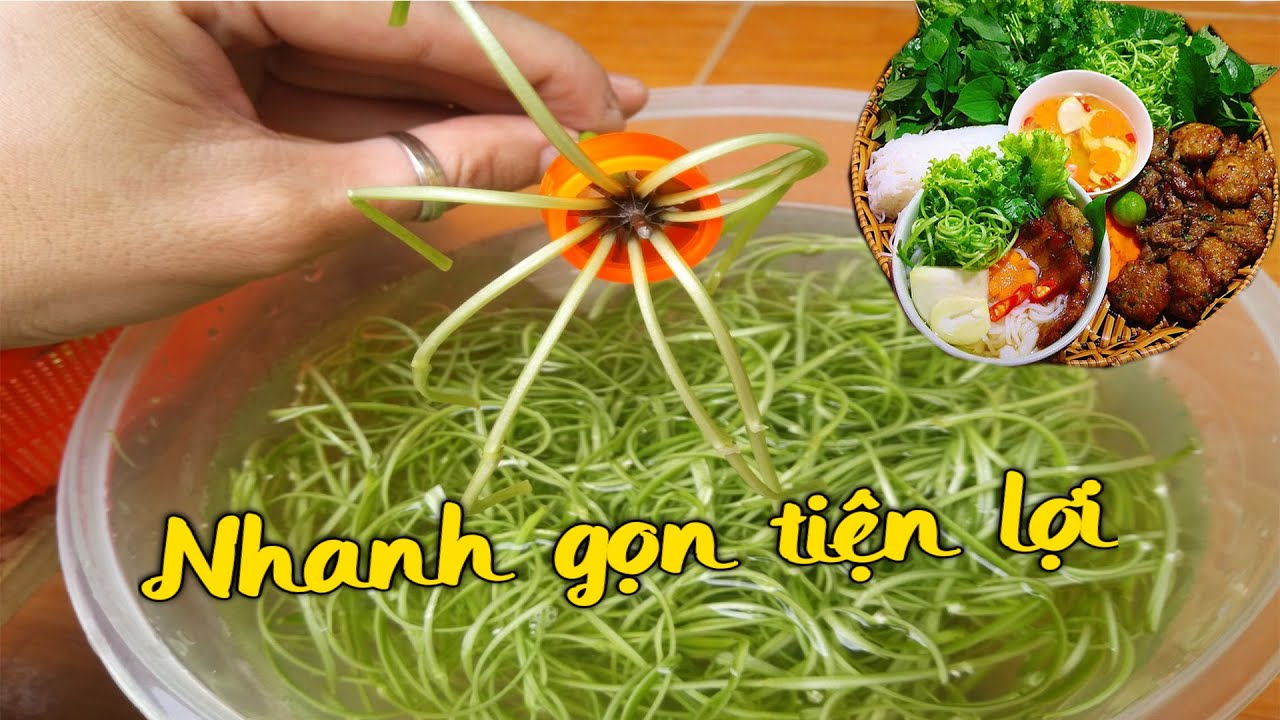 DAO CHẺ RAU MUỐNG SIÊU TỐC ĂN KÈM BÚN CHẢ - YouTube