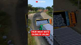 Truk Muatan Batu Oleng Di Jalanbus Simulator Indonesia