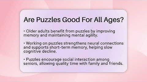 Are Puzzles Good For All Ages? - The Personal Growth Path