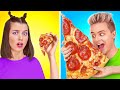 LA COMIDA MÁS GRANDE VS. LA MÁS PEQUEÑA | ¡El último en parar gana! Reto de comida por 123 GO! FOOD