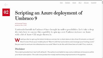 24 Days 2021 - Day 2 - Scripting an Azure deployment of Umbraco 9