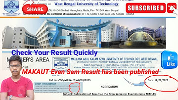 MAKAUT EVEN SEM RESULT OUT 😀😭👆💻💯.#evensemester #makautexam #resultout