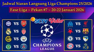Jadwal Liga Champions Live SCTV - Inter Milan vs Arsenal - Fase Liga UCL 2025/2026 Pekan 7