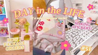 DAY IN THE LIFE of a *Small business Owner* 📦☁️🎀 | Studio Vlog 51 | Small business vlog