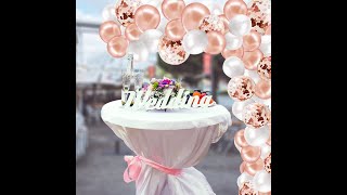Balloon Arch Kit Rose Gold, perfect Birthday Party Idea, Confetti ballloons and latex balloons