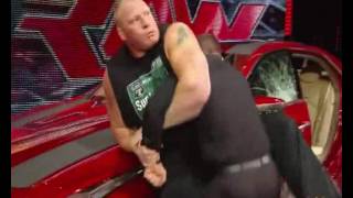 Brock Lesnar destroys J\&J Security's prized Cadillac  Raw, July 6, 2015