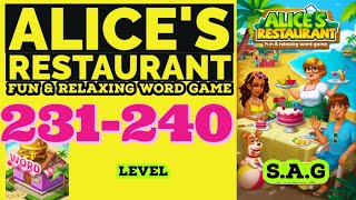 Alice Restaurant Word Game level 231 232 233 234 235 236 237 238 239 240 answer gameplay Full Story screenshot 2