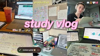 PRODUCTIVE study vlog 🌙 starbucks date, romanctising revision + staying motivated
