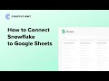 Sync Snowflake Data to Google Sheets - Create Reports with Live Data