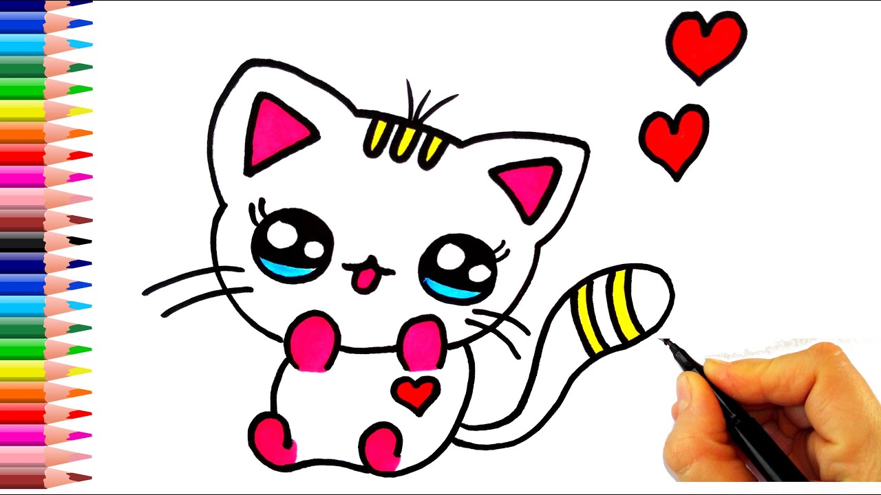 Sevimli Yavru Kedi Nasil Cizilir How To Draw A Baby Cat Baby Cats Hello Kitty Kitty