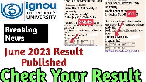 (Breaking News) Ignou June 2023 Exam Result Published || Check your Result Now #ignoulearner