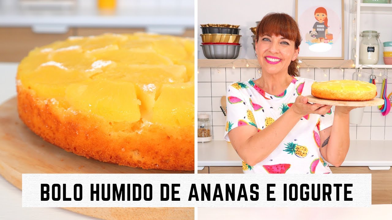 Bolo húmido de ananás e iogurte