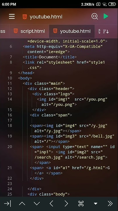 Youtube clone using Html and Css in mobile. - YouTube