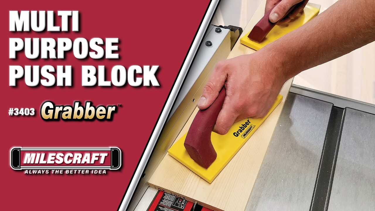 Pousse-Pièce Milescraft GrabberPRO - Bloc Réglable Pour Scie, Sécurité Et Précision - Avec Pieds Interchangeables