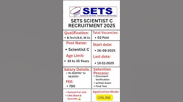Society For Electionic Transports and Security Recruitment 2025 ll Apply Now New Job #scientist#2025