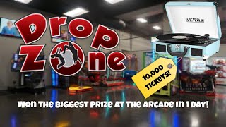 I Won The Biggest Prize From The Arcade In 1 Day! Drop Zone Sioux City Iowa!