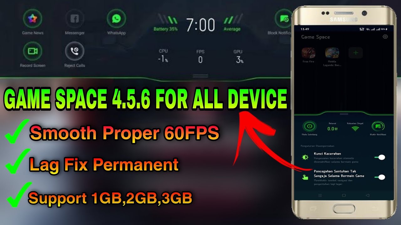 Game Space For Any Android Device | Increase 60 Fps | How To Use Game Space | Fix Lag In Any ...
