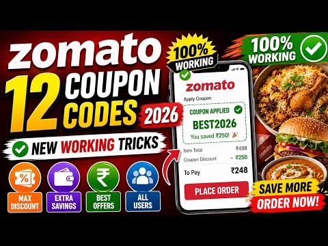 Zomato Coupon Code 2026 🔥12 Best Working Coupon Codes | Live Proof & New Tricks