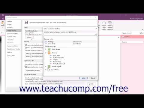 OneNote 2016 Tutorial Changing OneNote Options Microsoft Training